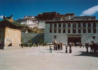 the front gate to Potala palace in Lhasa, Tibet